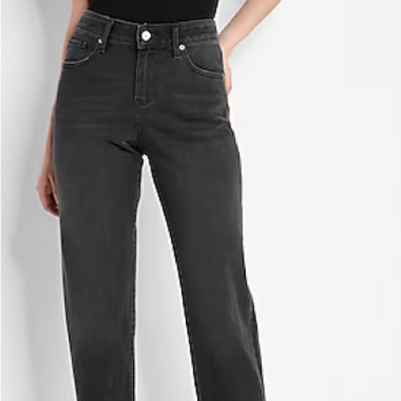 Express Ladies Mid Rise Black Boyfriend Jeans NWT Size 6 - Picture 2 of 9